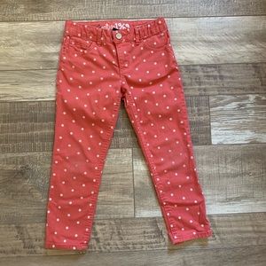 Gap red/coral polka dot jeans.